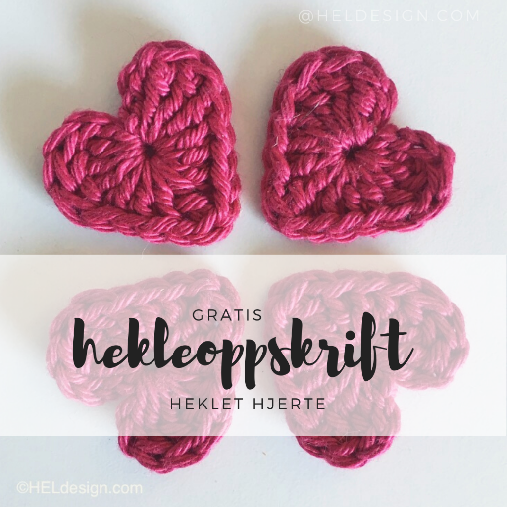 HEKLET HJERTE til Valentine´s Day kort – Gratis hekleoppskrift