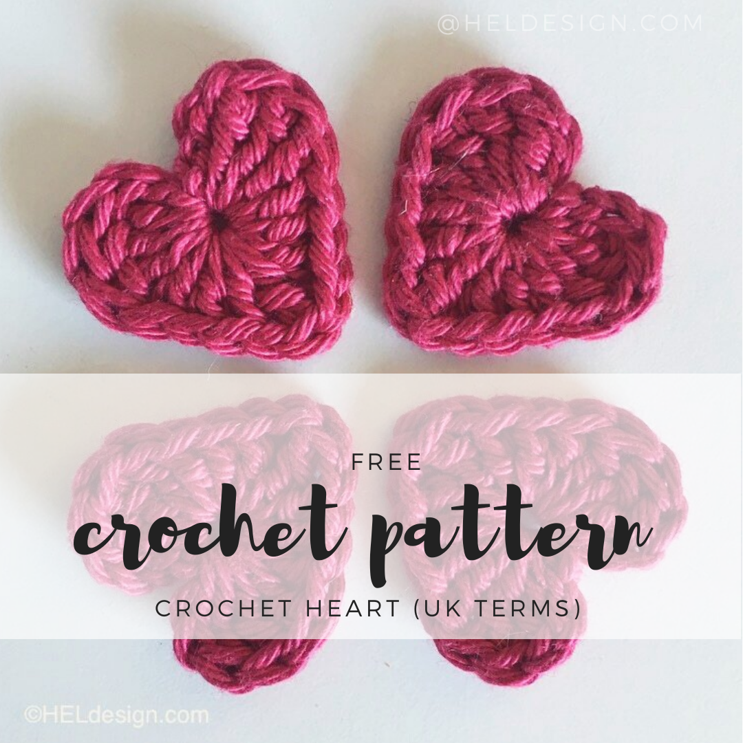 Free crochet pattern UK - crochet heart - HELdesign